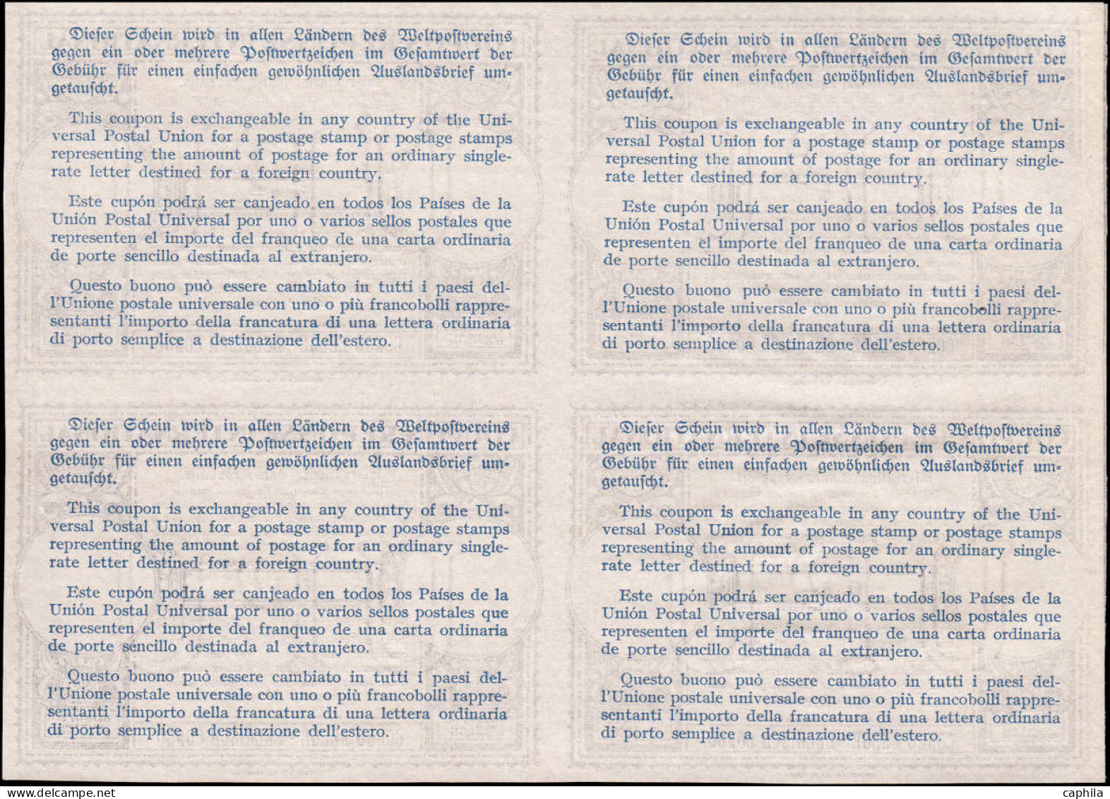 CONGO BELGE Coupons Réponse * - Bloc De 4 Non émis, Provenant De L'album UPU 1947: F. 5 - Sonstige & Ohne Zuordnung
