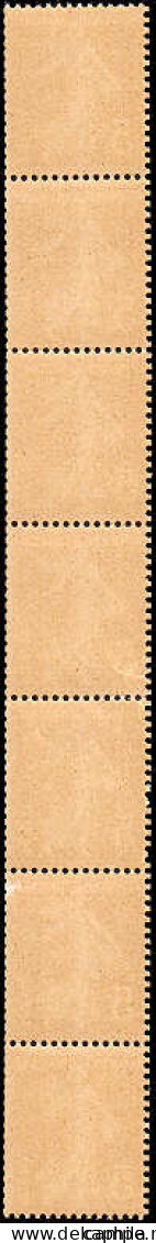 FRANCE Roulettes ** - 8, Bande De 7: 5c. Orange Type IIB - Cote: 239 - Coil Stamps