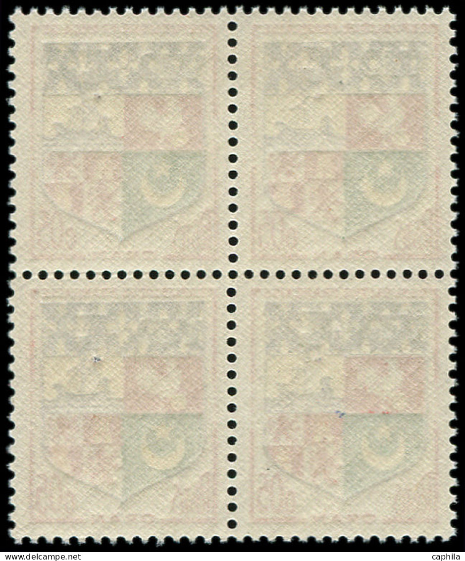 REUNION Poste ** - 343b, Bloc De 4, Surcharge Renversée: 2f. S. C. Oran - Cote: 4800 - Unused Stamps