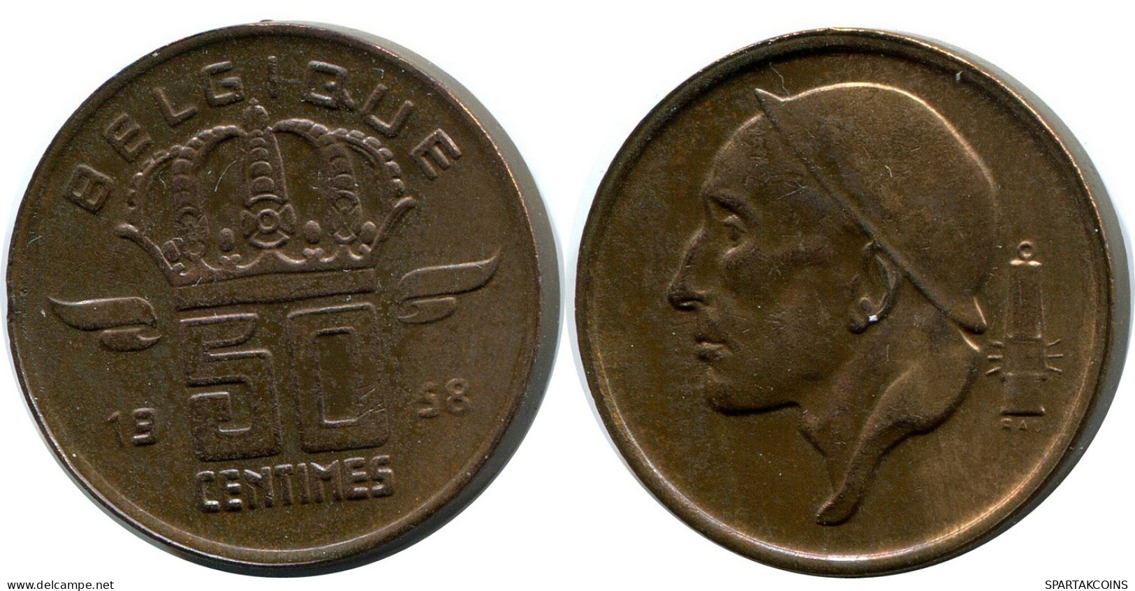 50 CENTIMES 1958 Französisch Text BELGIEN BELGIUM Münze #BA459.D.A - 50 Cent