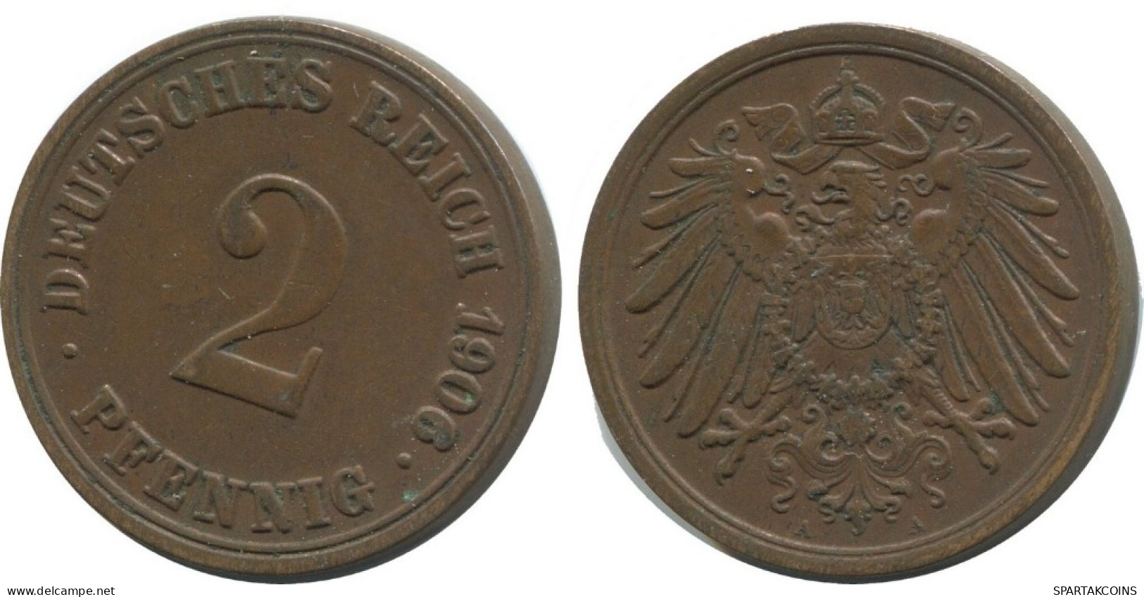 2 PFENNIG 1906 A ALLEMAGNE Pièce GERMANY #AD471.9.F.A - 2 Pfennig