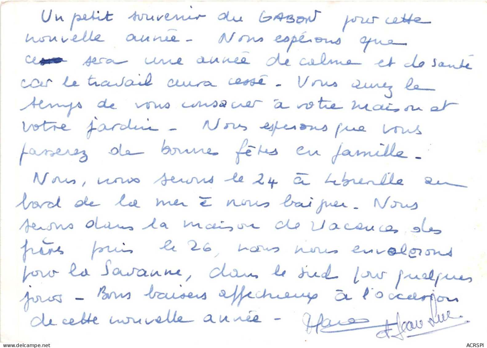 GABON Meilleurs Voeux Folklore Woleu Ntem 8(scan Recto-verso) MA203 - Gabon