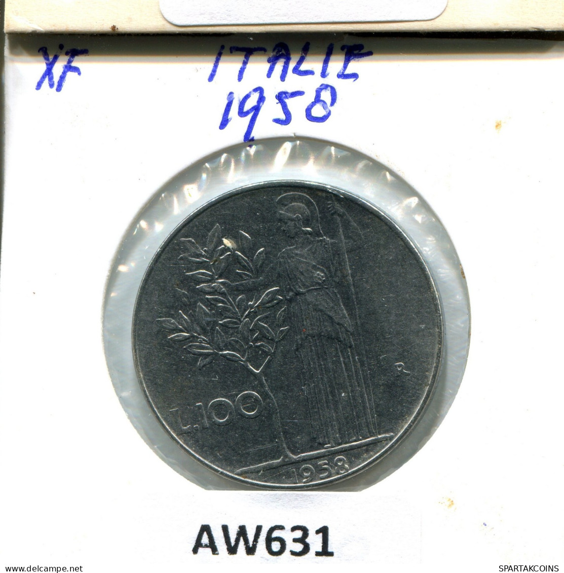 100 LIRE 1958 ITALY Coin #AW631.U.A - 100 Liras