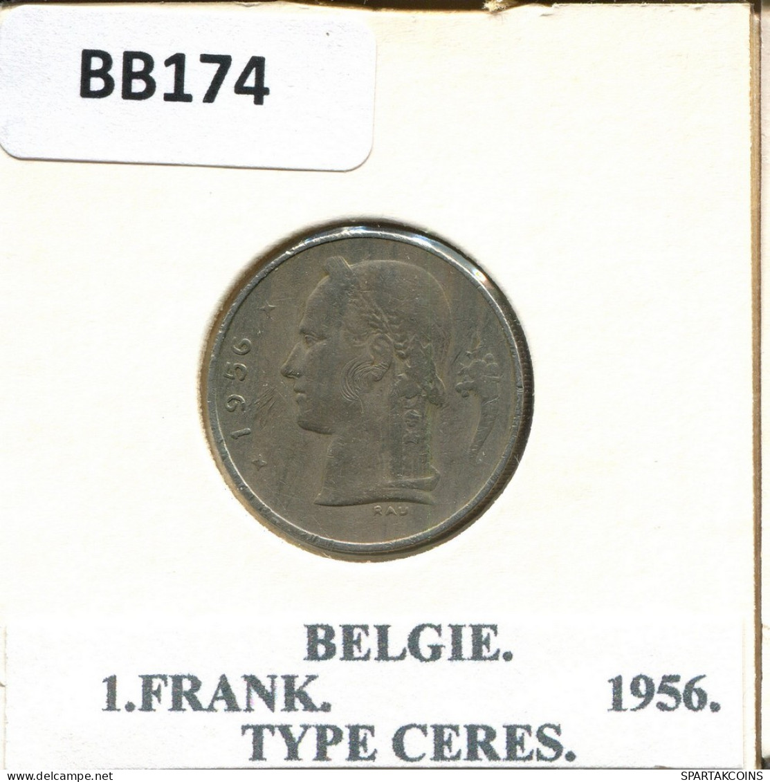 1 FRANC 1956 DUTCH Text BÉLGICA BELGIUM Moneda #BB174.E.A - 1 Franc