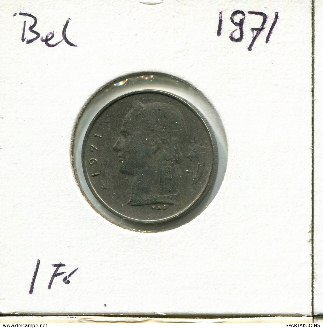 1 FRANC 1971 DUTCH Text BÉLGICA BELGIUM Moneda #AU625.E.A - 1 Franc