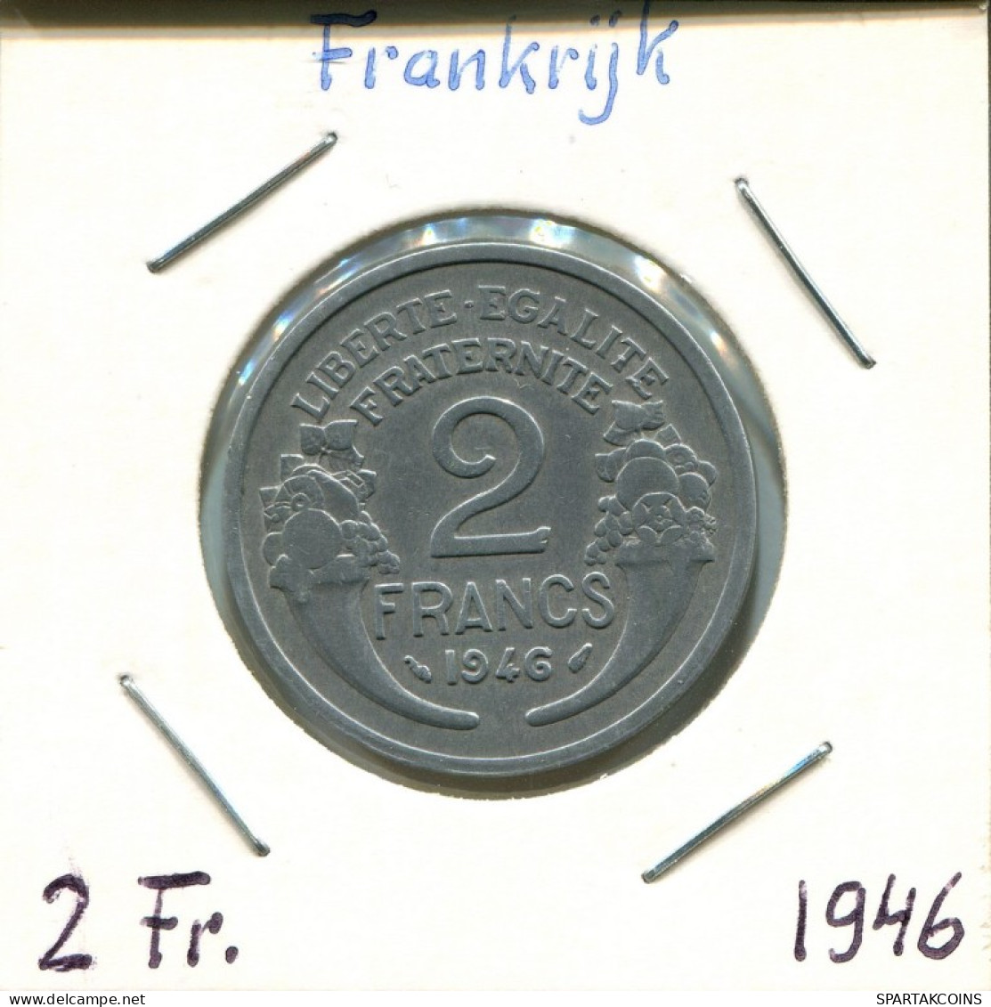 2 FRANCS 1946 FRANCE Pièce Provisional Government #AM343.F.A - 2 Francs