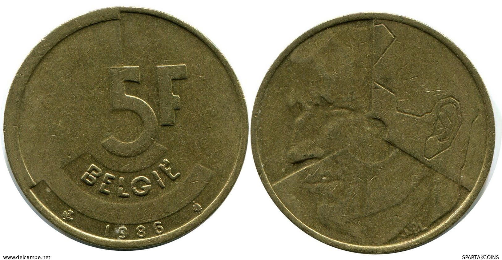 5 FRANCS 1986 DUTCH Text BELGIEN BELGIUM Münze #AZ337.D.A - 5 Francs