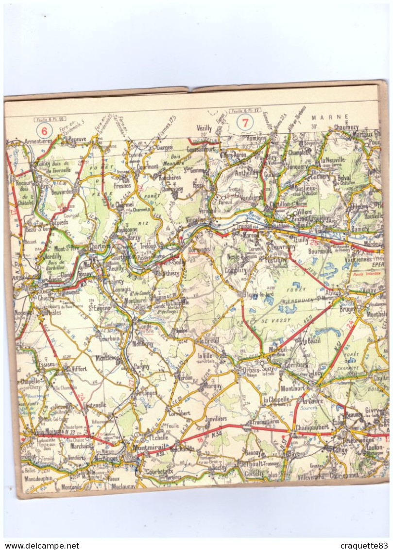 CARTE MICHELIN DE LA FRANCE-PARIS=CHALONS-S,- EN 48 FEUILLES 1/200000°- N°11 -3Fr - Carte Stradali