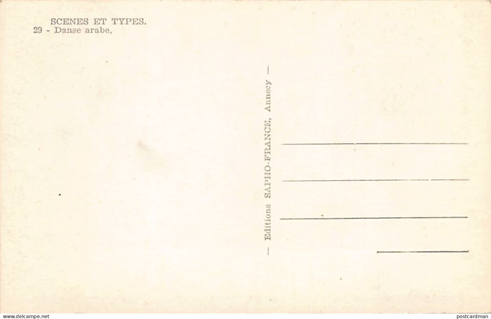 Algérie - Danse Arabe - Ed. Sapho 29 - Donne