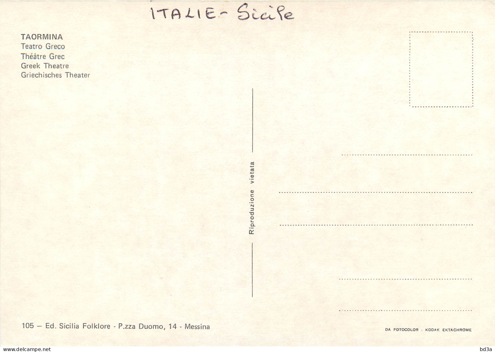 TAROMINA TEATRO GRECO SICILIA - Otros & Sin Clasificación