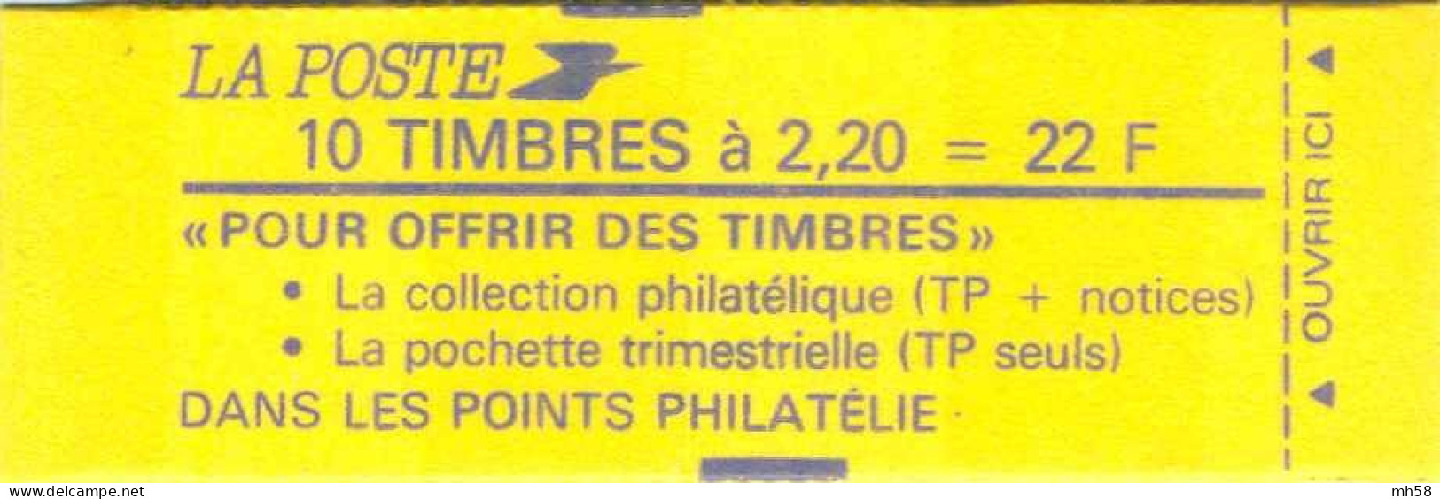 FRANCE - Carnet Conf. 9, Date 5.15.7.87 Partielle - 2f20 Liberté Rouge - YT 2376 C4 / Maury 463 - Modernes : 1959-...