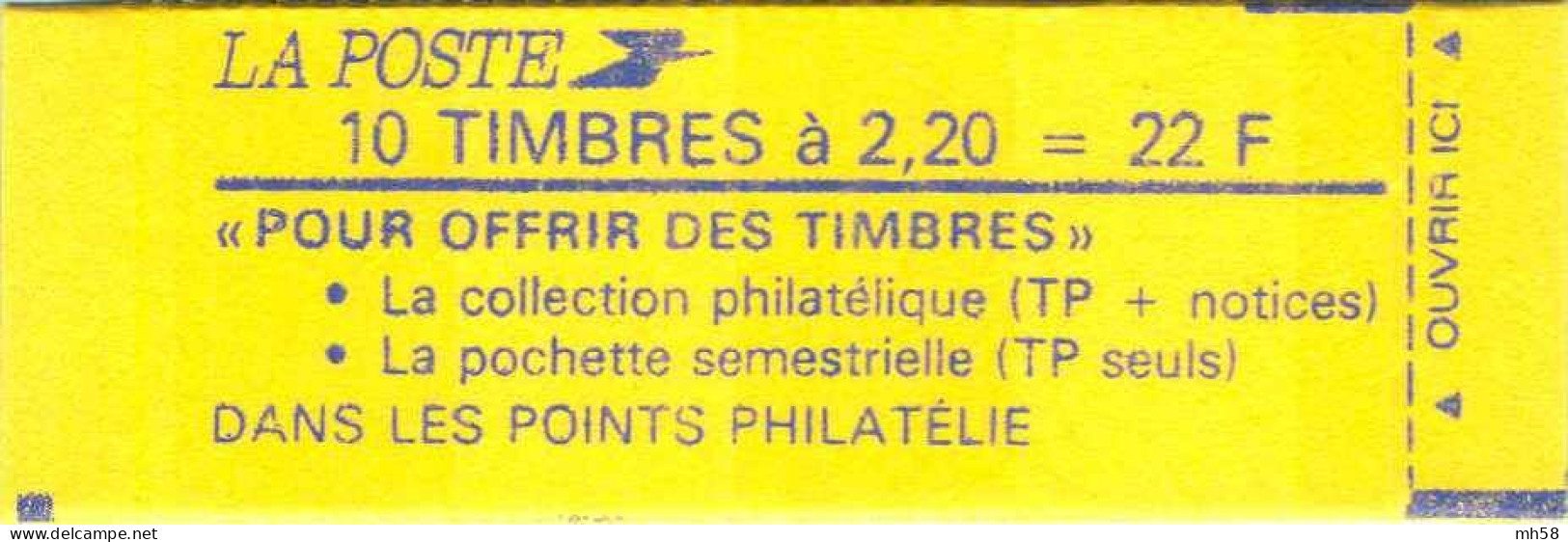 FRANCE - Carnet Conf. 9, 1 Petit Cavalier à Gauche - 2f20 Liberté Rouge - YT 2376 C5 / Maury 464 - Modern : 1959-...