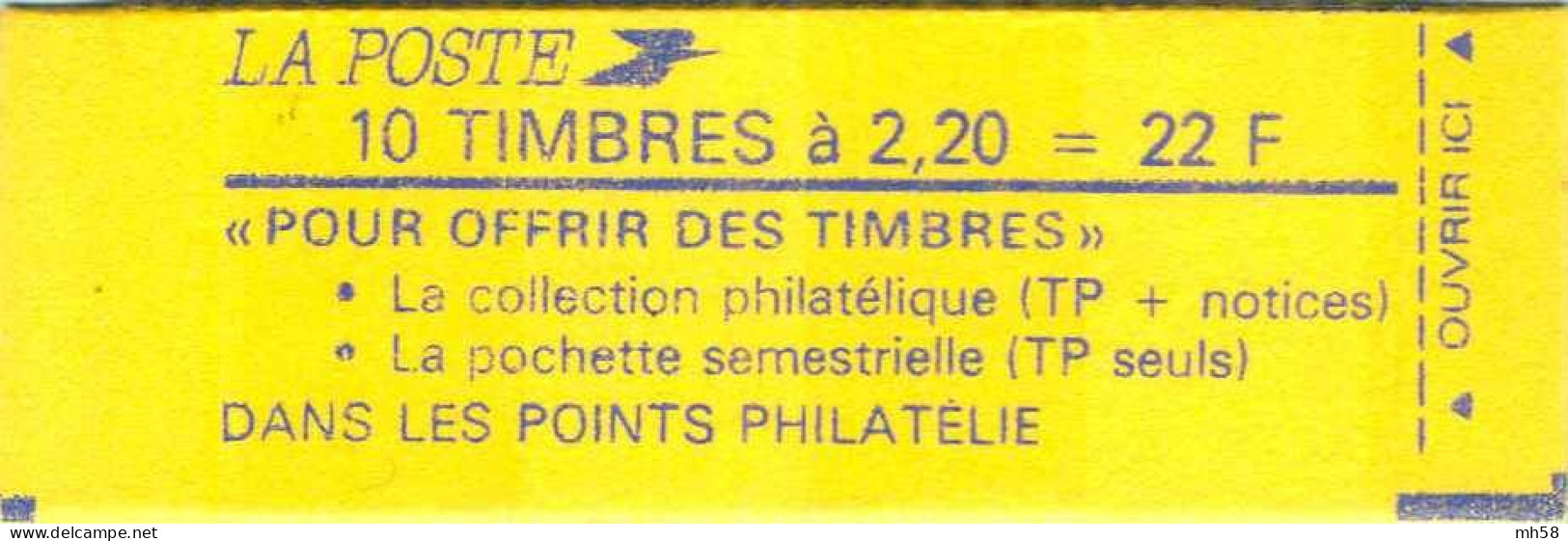 FRANCE - Carnet Conf. 9, 1 Petit Cavalier à Gauche Et à Droite - 2f20 Liberté Rouge - YT 2376 C5 / Maury 464 - Modernos : 1959-…