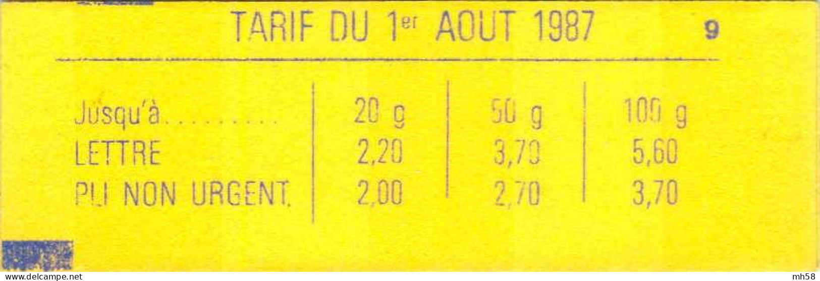 FRANCE - Carnet Conf. 9, 1 Petit Cavalier à Gauche Et à Droite - 2f20 Liberté Rouge - YT 2376 C5 / Maury 464 - Modernos : 1959-…