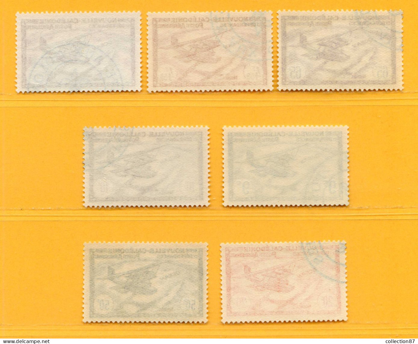 REF102 > NOUVELLE CALEDONIE > PA N° 39 à 45 Ø > RARE Oblitéré Poste Aux Colonies Dos Visible > Used Ø - NCE - Used Stamps