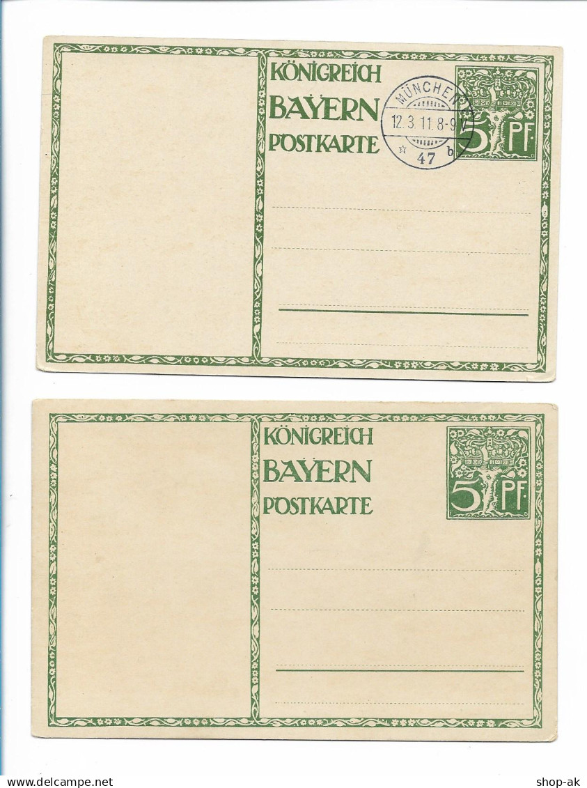 Y22891/ 2 Ganzsachen Bayern Prinzregent Luitpold 1921-1911  AK  - Other & Unclassified