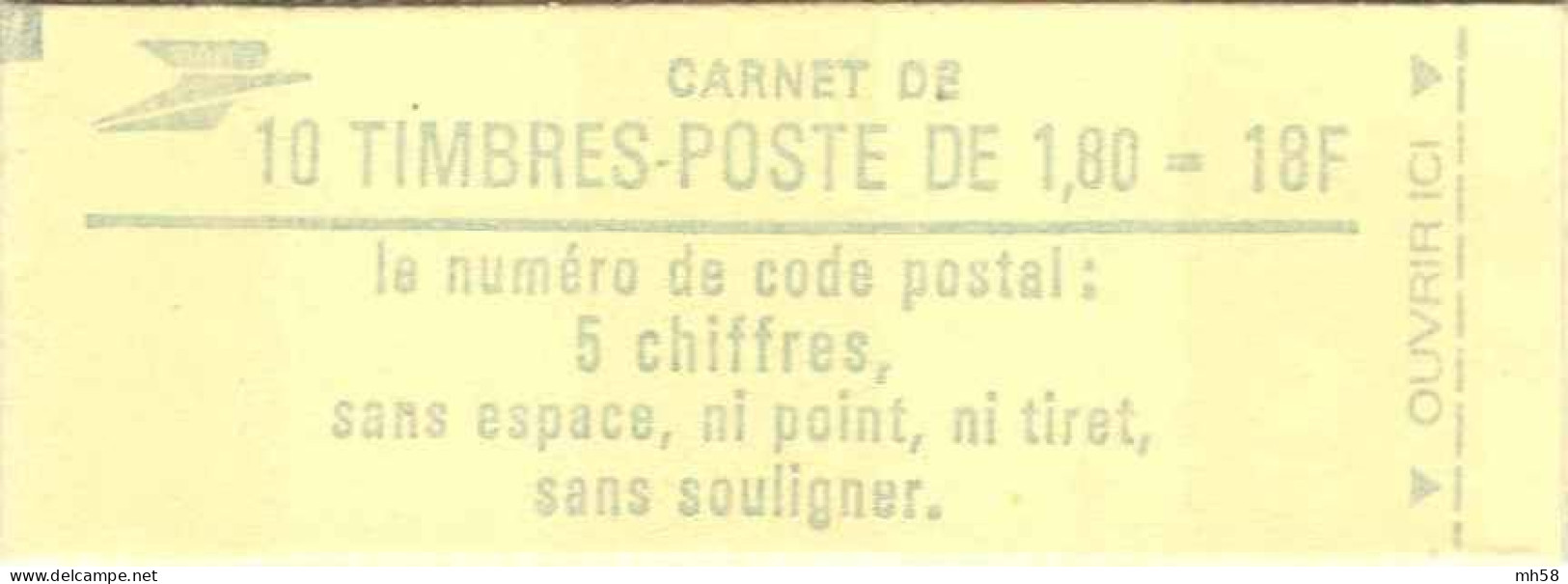 FRANCE - Carnet Conf. 6, Numéro 07377 - 1f80 Liberté Vert - YT 2375 C1 / Maury 457 - Modernos : 1959-…