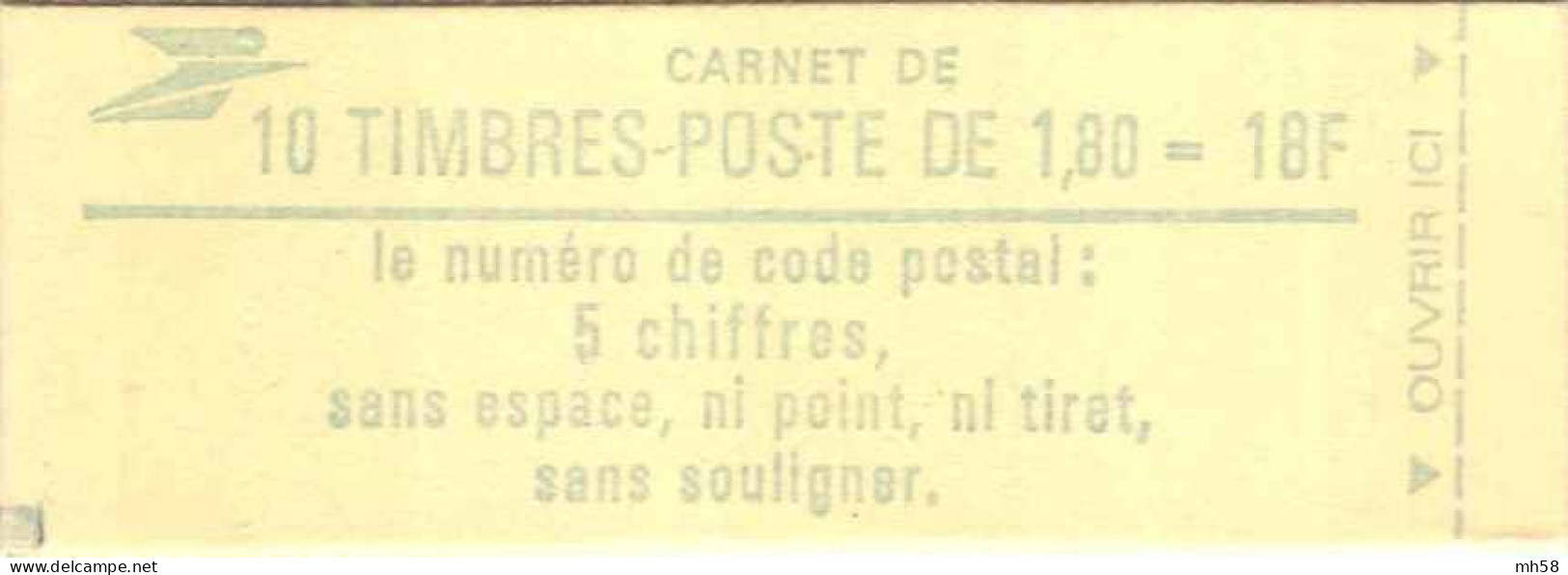 FRANCE - Carnet Conf. 6 - 1f80 Liberté Vert - YT 2375 C1 / Maury 457 - Modern : 1959-…