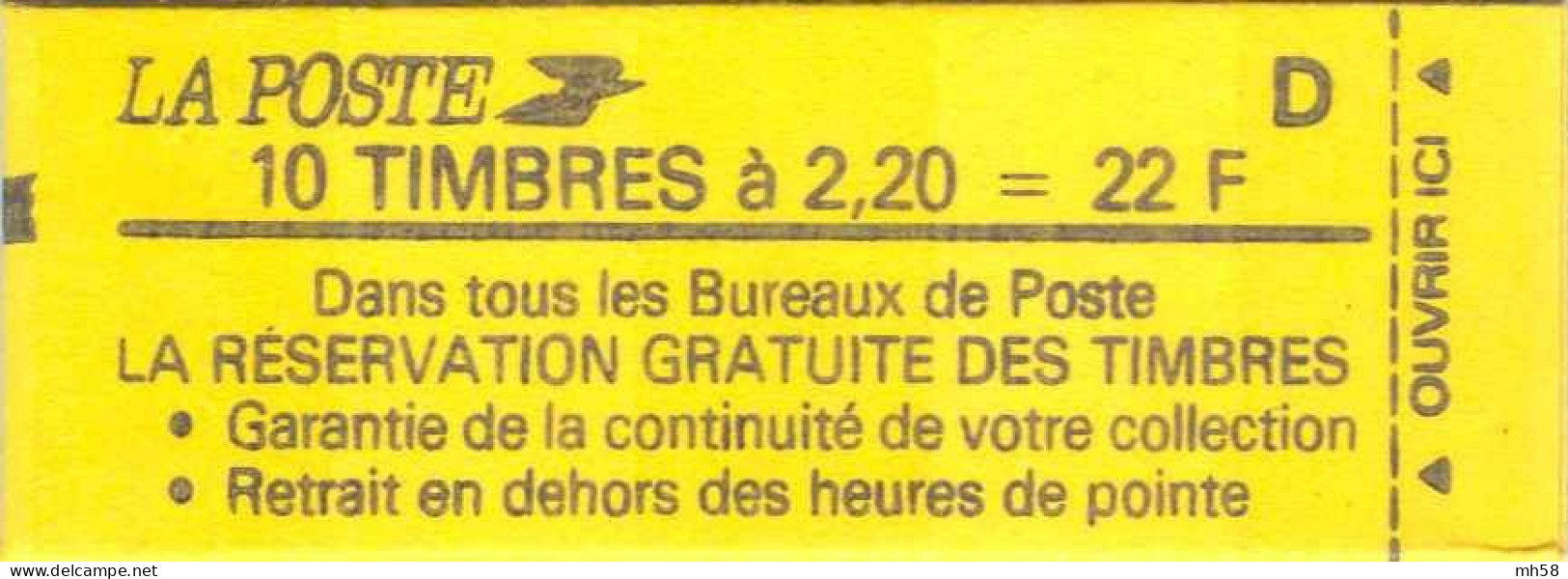 FRANCE - Carnet Conf. 8, RE - 2f20 Liberté Rouge - YT 2376 C10 / Maury 467 - Modernos : 1959-…