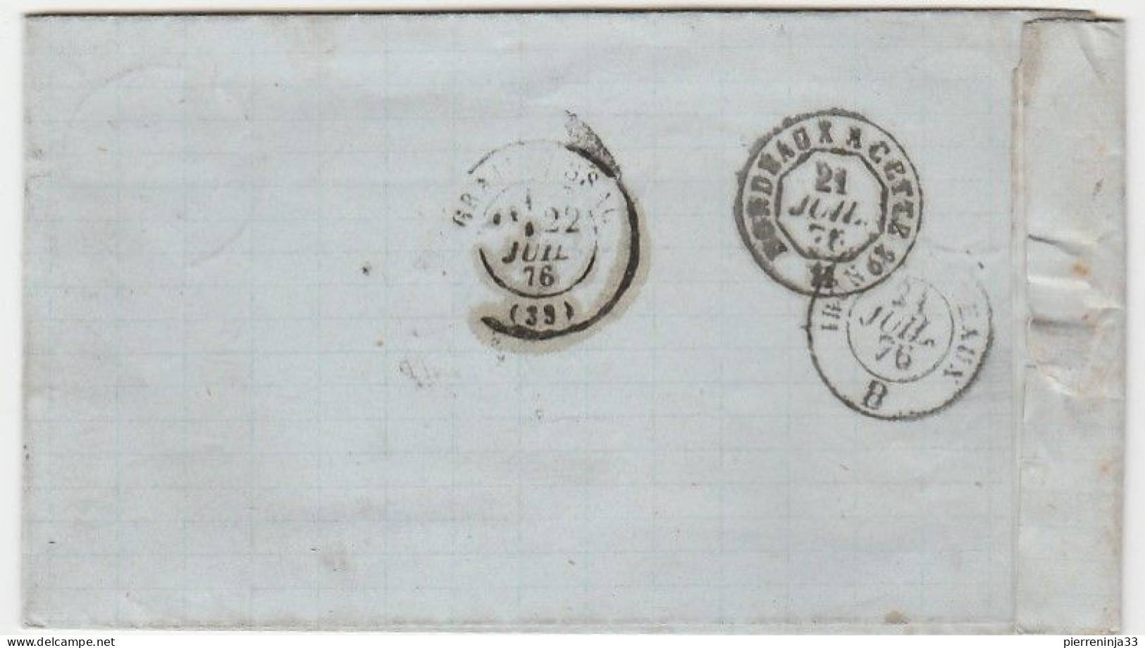 Lettre Avec  Cérès N°60 Labouheyre/ Landes,  1876 - 1871-1875 Ceres