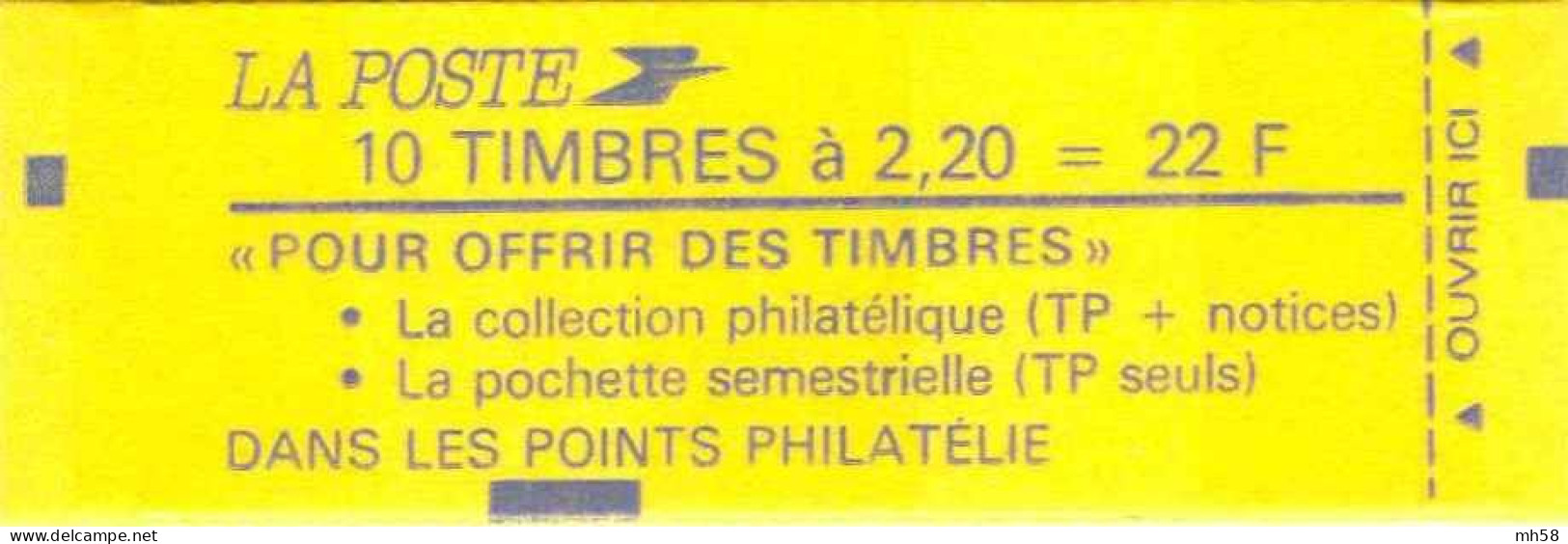 FRANCE - Carnet Conf. 9 - 2f20 Liberté Rouge - YT 2376 C8 / Maury 465 - Modern : 1959-…