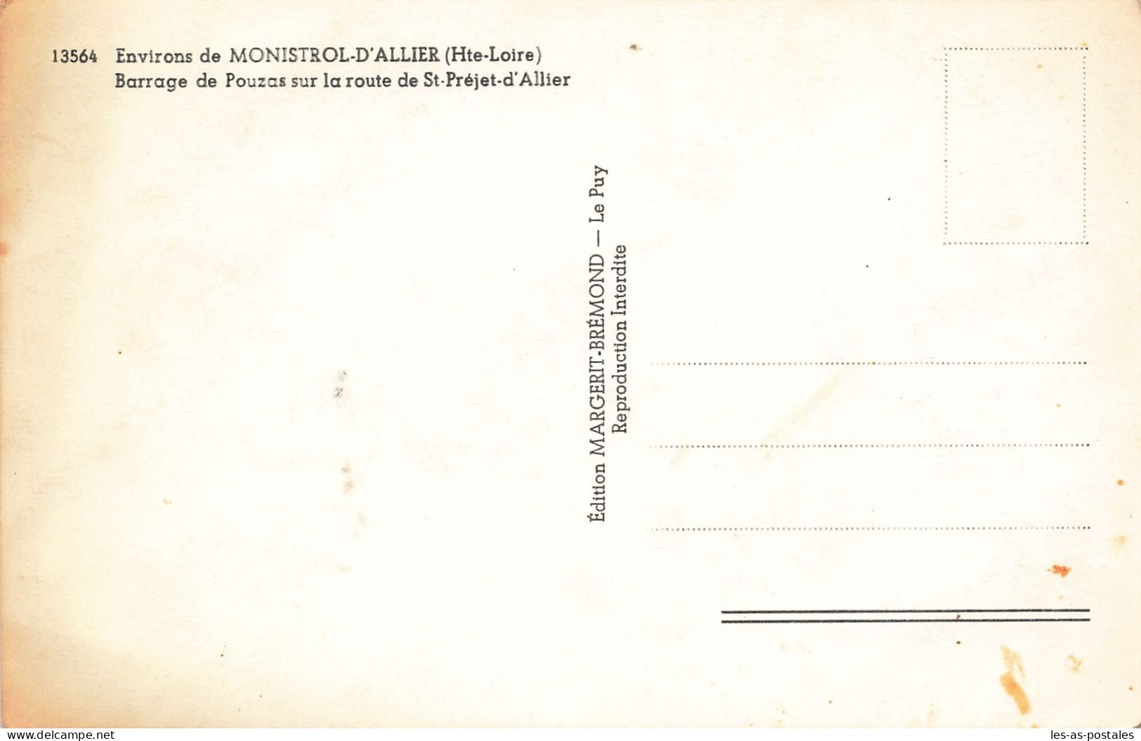 43 MONISTROL D ALLIER BARRAGE DE POUZAS - Monistrol Sur Loire