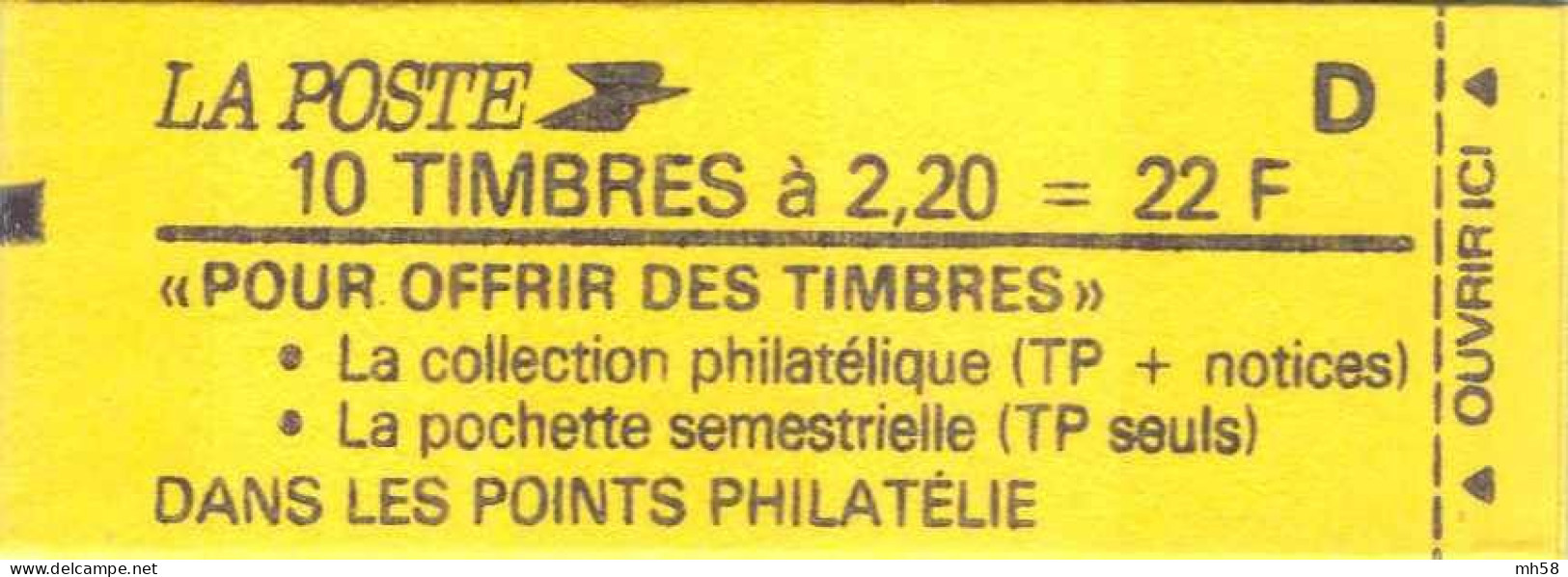 FRANCE - Carnet Conf. 8, RE, Jusqu'à Sans Accent - 2f20 Liberté Rouge - YT 2376 C7 / Maury 462 - Modernos : 1959-…