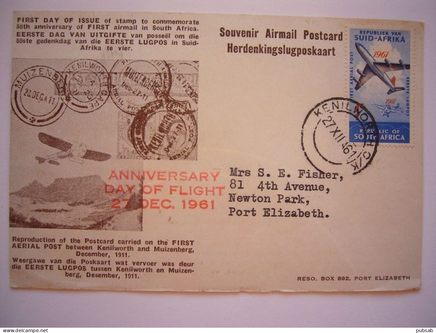 Avion / Airplane / First Airmail In South Africa / Pilot : Evelyn F. Driver / Stamp Boeing 707 From SAA - ....-1914: Precursores