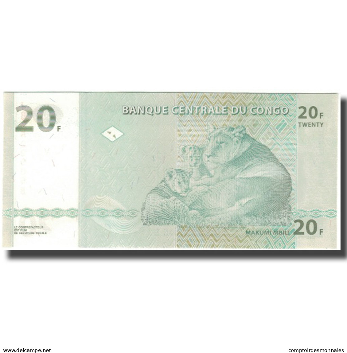 Billet, Congo Democratic Republic, 20 Francs, 2003-06-30, KM:94a, NEUF - Democratic Republic Of The Congo & Zaire