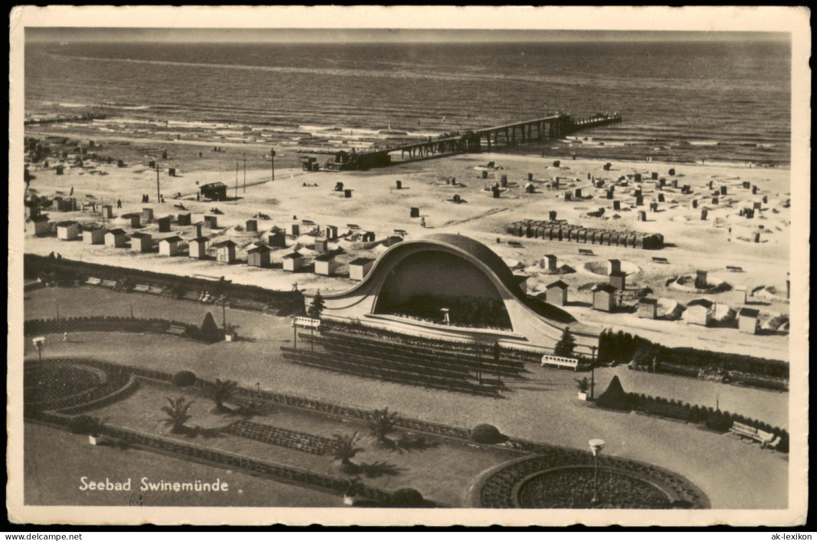 Postcard Swinemünde Świnoujście Neuer Konzertplatz - Musikmuschel 1932 - Pommern