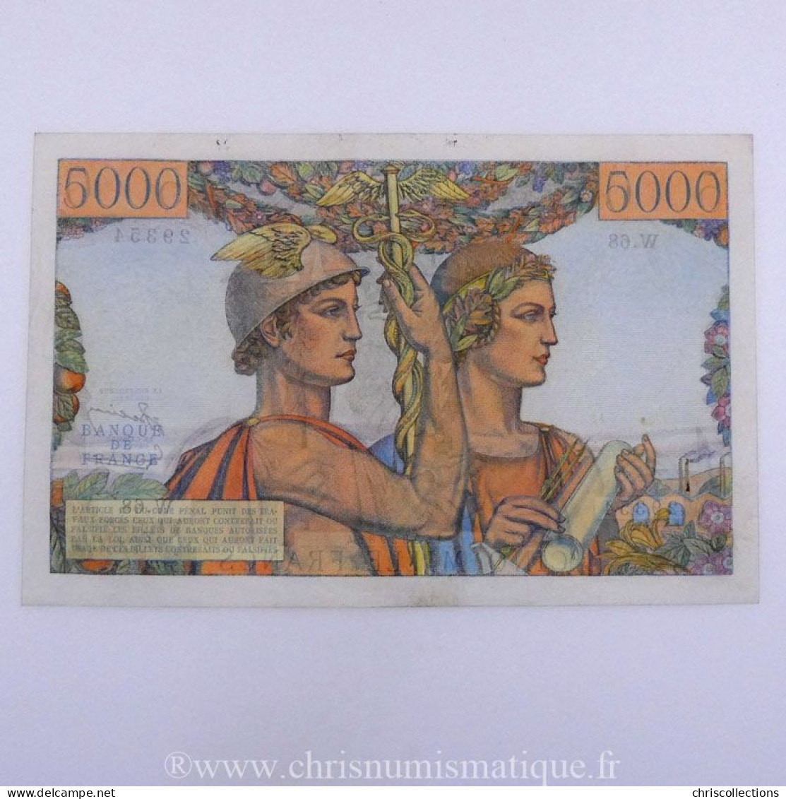 5000 Francs Terre Et Mer 16.8.1951, W.68/29354, TTB - 5 000 F 1949-1957 ''Terre Et Mer''