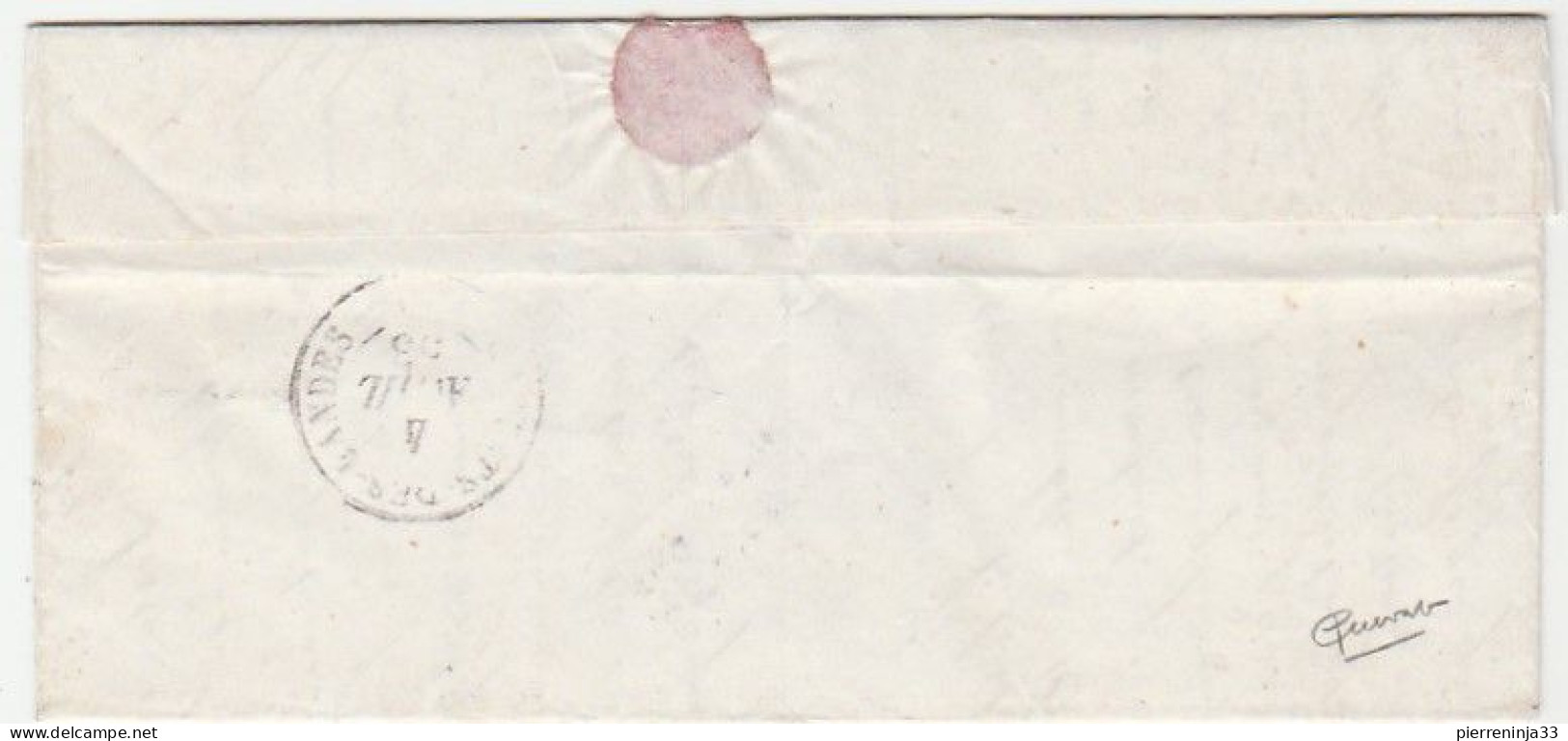 Lettre Avec  Napoléon N°10, Cursive " 39 Labastide D'Armagnac", Landes, Oblitération Roquefort - 1852 Louis-Napoléon