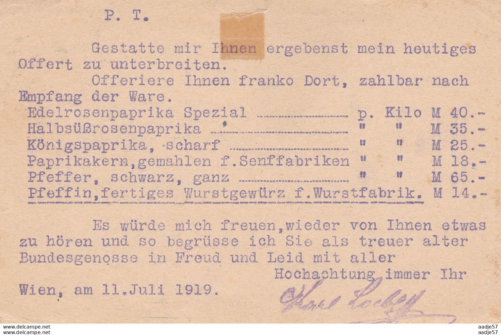 Austria Österreich Entier Postal Sur Carte Autriche 1919 - 10 Heller - Tarjetas