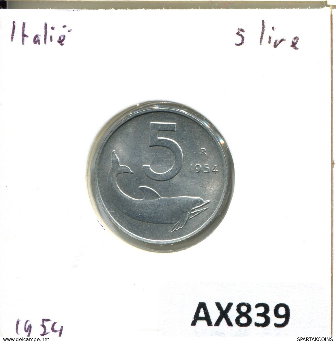 5 LIRE 1954 ITALY Coin #AX839.U.A - 5 Lire