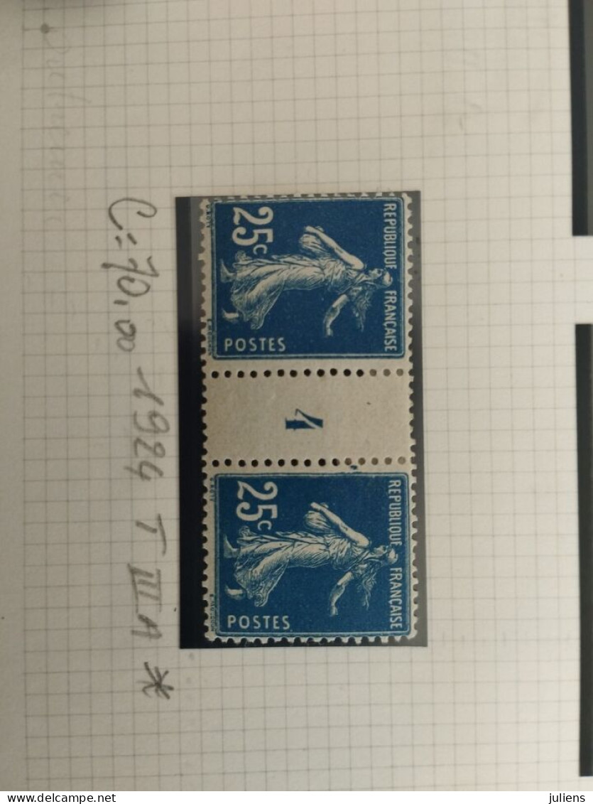 TIMBRE FRANCE TYPE SEMEUSE 140 MILLESIME 4 1924 VARIETE 140H TYPE IIIA Neuf* - Unused Stamps