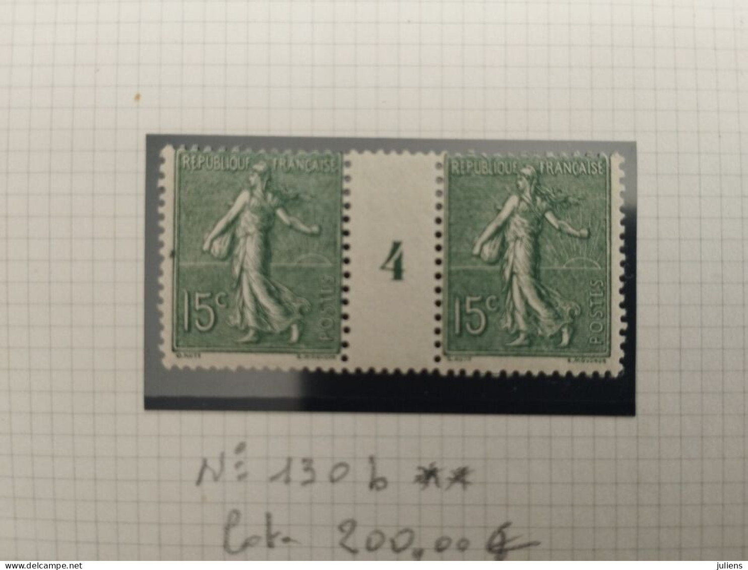 TIMBRE FRANCE TYPE SEMEUSE LIGNEE 130 130b MILLESIME 4 NEUF** COTE +200€ - Unused Stamps