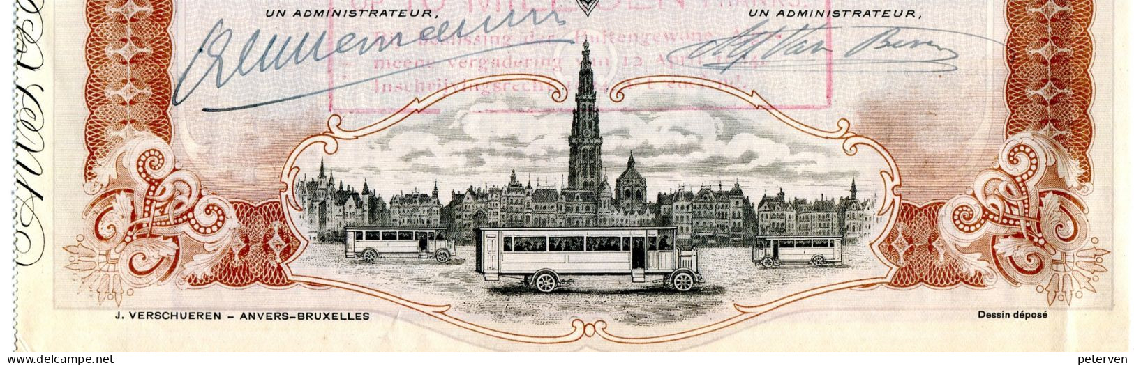 AUTOBUS BELGES (Vignette Anvers) - Cars