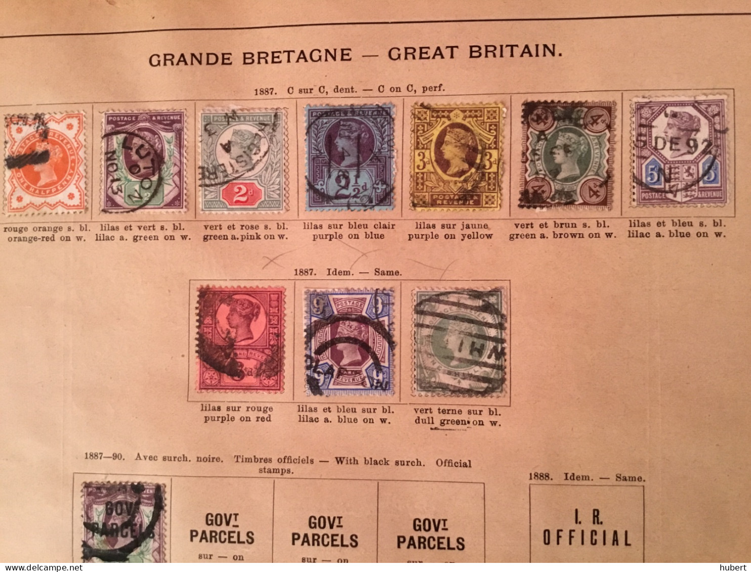 Grande-Bretagne Victoria émission Du Jubilé Sur Feuille D’ancien Album » - Storia Postale