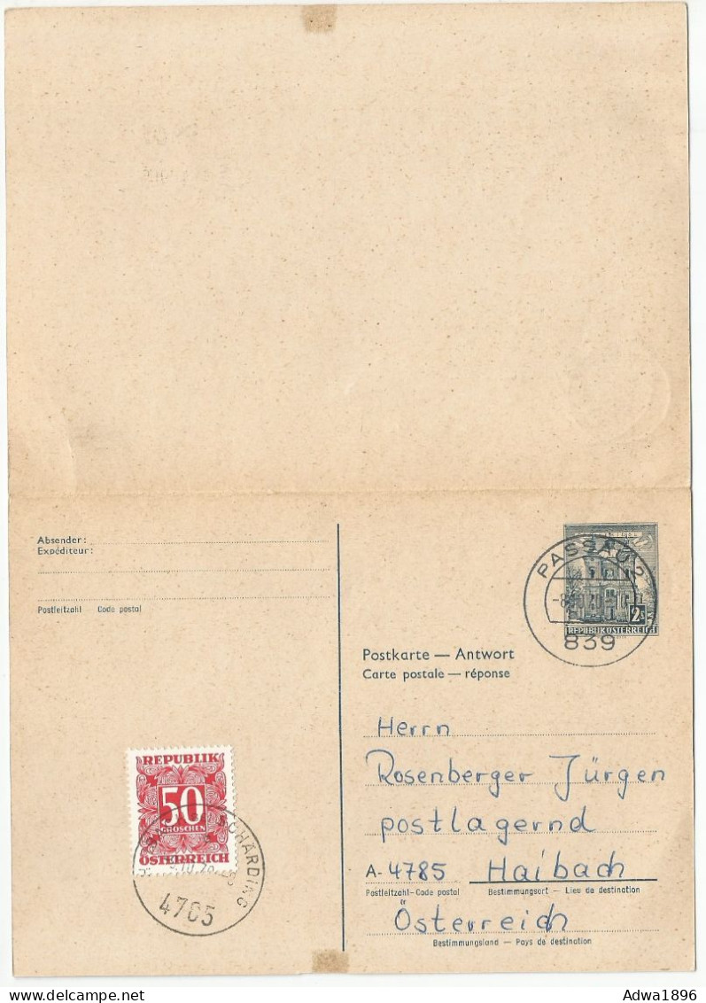 Österreich Austria Mi.P409 Ganzsache Postal Stationery With Reply Card Used 1967 RARE !! - Cartoline