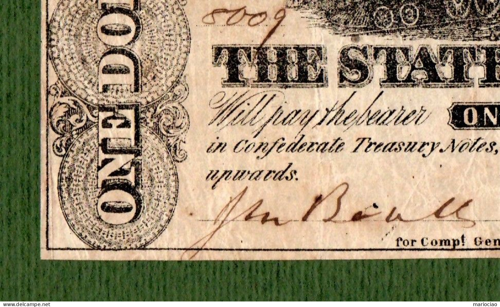 USA Note Civil War THE STATE OF GEORGIA Milledgeville 1863 $1 Payable In CONFEDERATE Treasury Notes - Divisa Confederada (1861-1864)