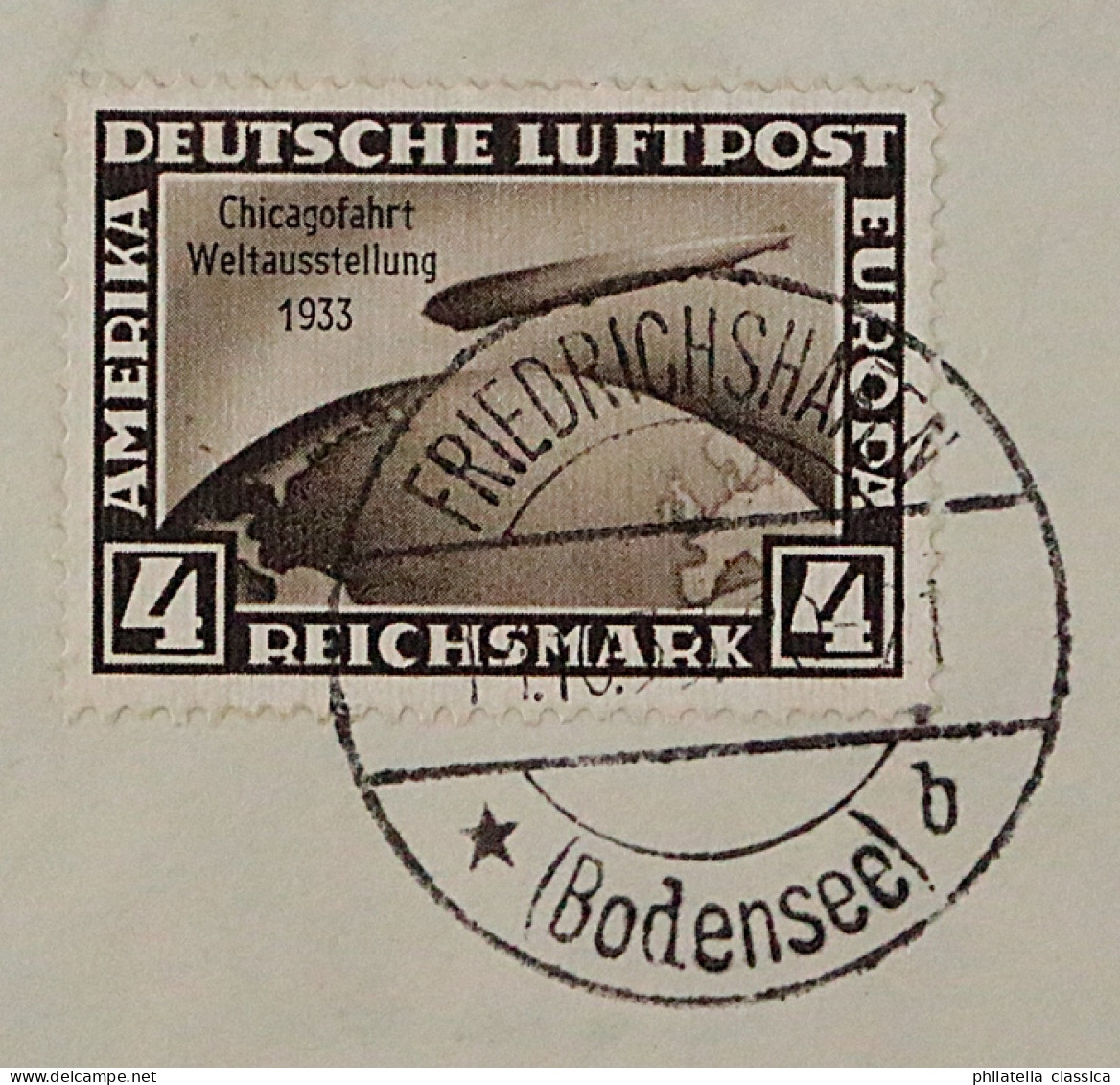 Dt. Reich  498 Brief  Chikagofahrt 4 RM Auf Zeppelinbrief, Selten, KW 800,- € - Lettres & Documents