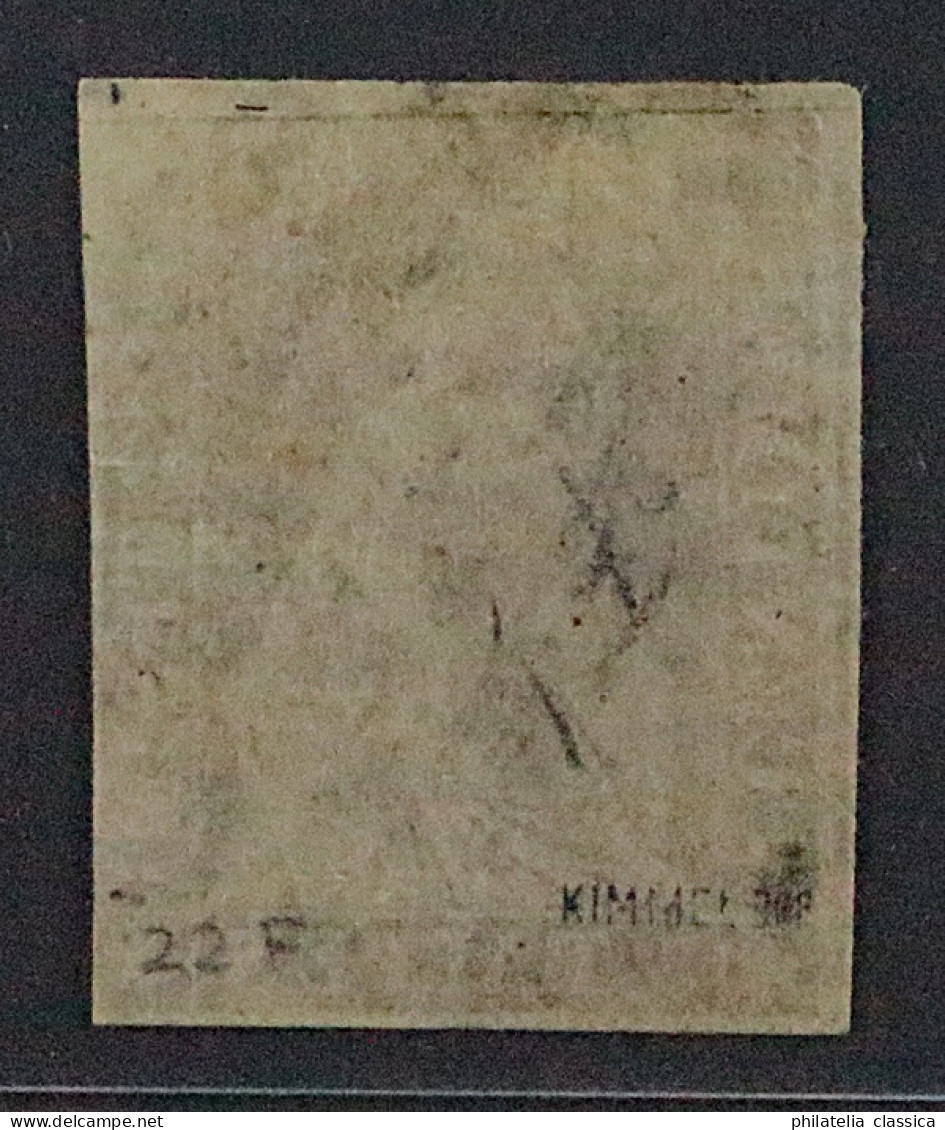 Schweiz 13 II Azm (SBK 22 F) 1. Berner Druck SEIDENPAPIER, Fotobefund, 1000,-€ - Oblitérés