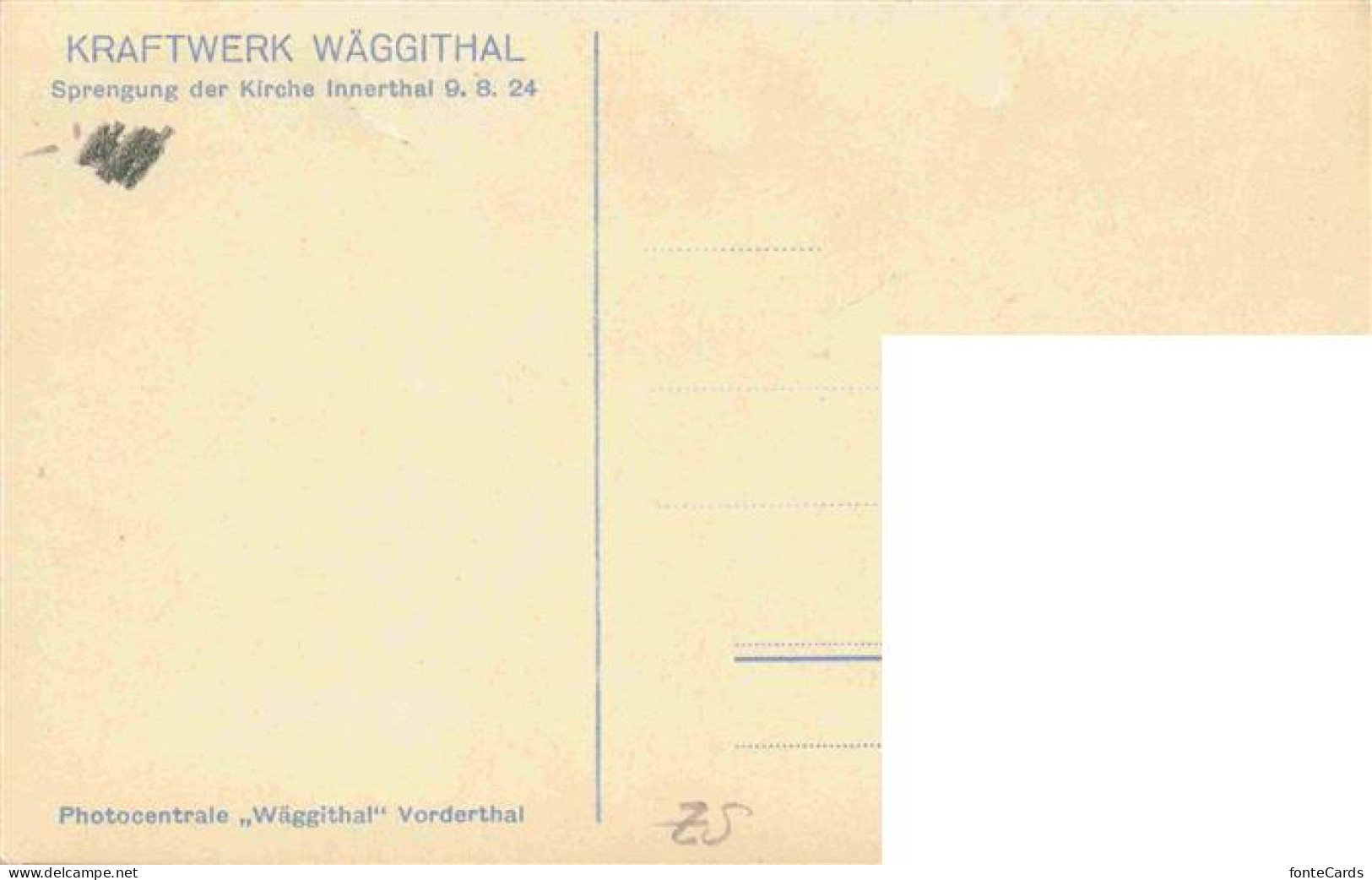 13987459 Waeggithal_Waeggital_Waegital_SZ Kraftwerk Sprengung Der Kirche Innerth - Autres & Non Classés