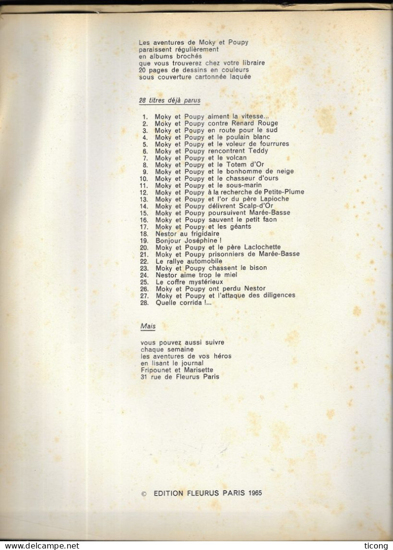 UNE AVENTURE DE MOKY ET POUPY DE ROGER BUSSEMEY - LE BISON  NOIR HORS SERIE CARTONNEE 1ERE EDITIONS 1965, A VOIR - Autres & Non Classés