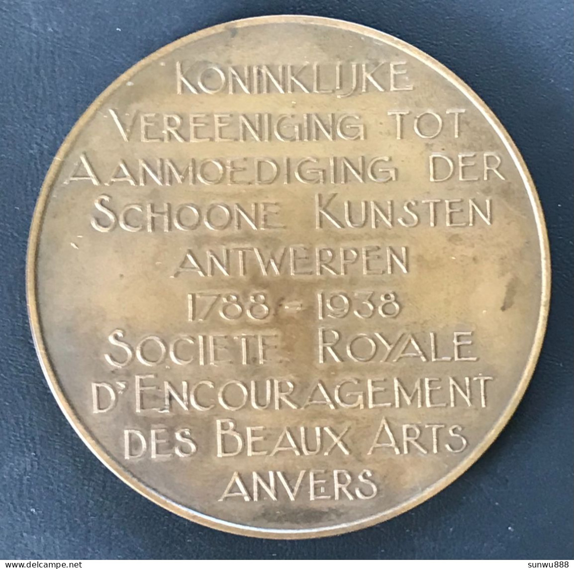 Jan De Cuijper - Koninklijke Vereeniging Tot Aanmoediging Der Schoone Kunsten Antwerpen 1788-1938 (70 Mm) - Profesionales / De Sociedad