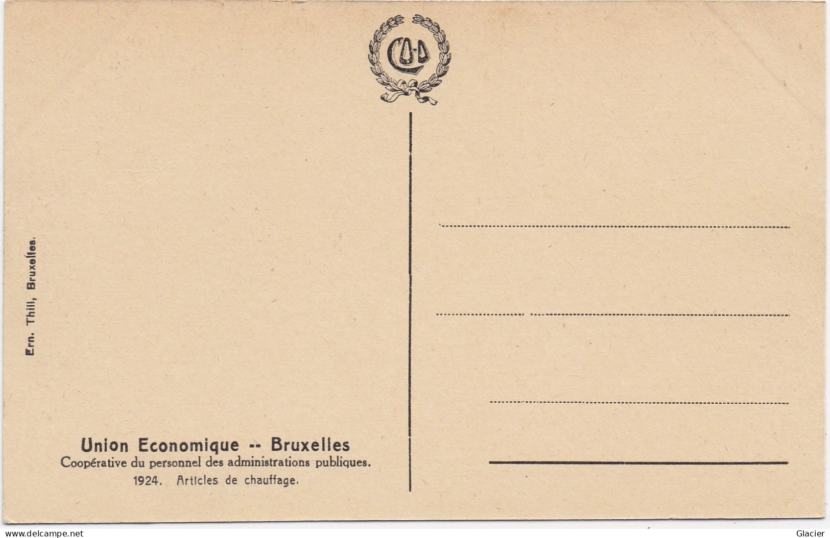 Bruxelles - 1924 - Union Economique - Articles De Chauffage - Artesanos