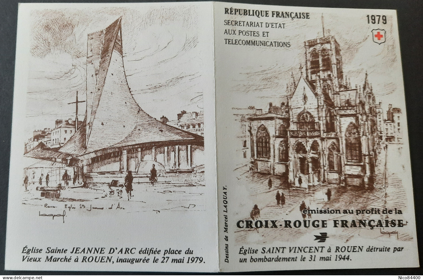 France - Carnet Croix-Rouge - 1979 - Y&T 2028 - Vitraux De L'église Jeanne D'Arc à Rouen - Neuf ** - Croix Rouge