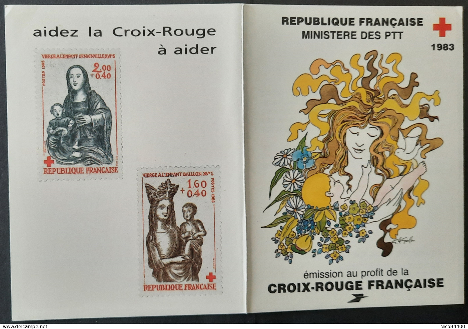 France - Carnet Croix-Rouge - 1983 - Y&T 2032 - Sculptures En Bois Polychrome - Neuf ** - Rode Kruis