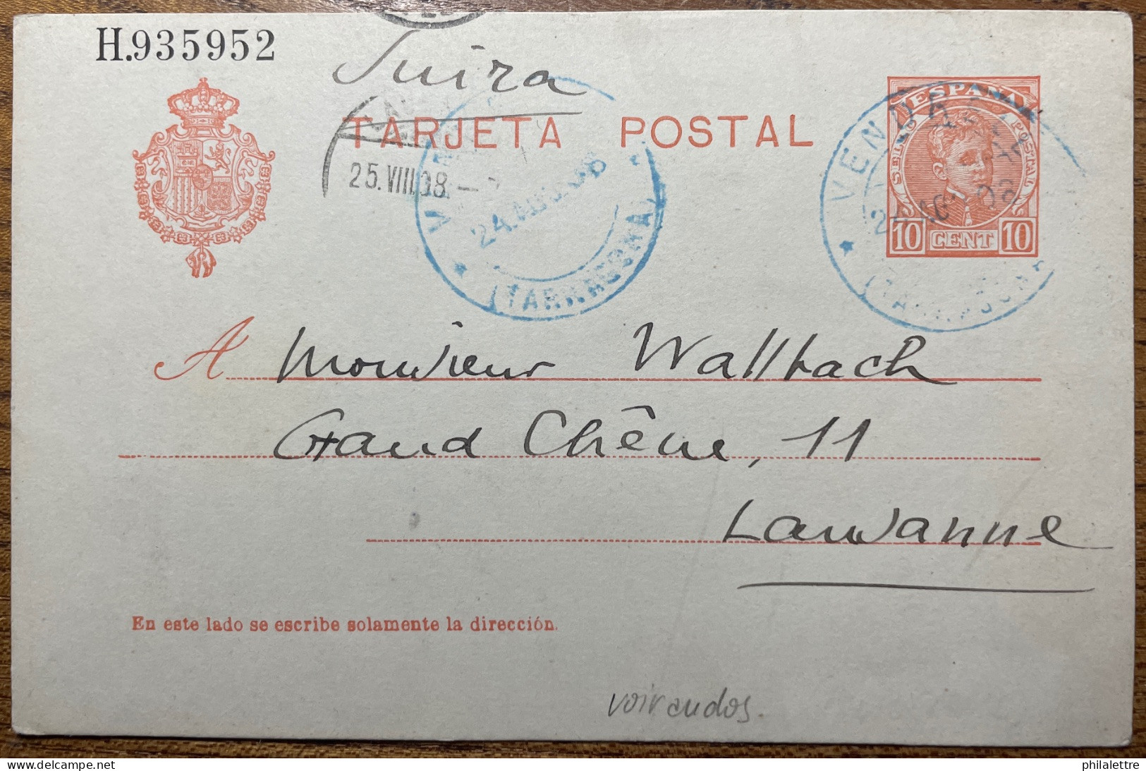 PABLO (PAU) CASALS (1876-1973) Signed 1908 Postal Card From VENDRELL With Autograph Text Addressed To Switzerland - Cantantes Y Musicos