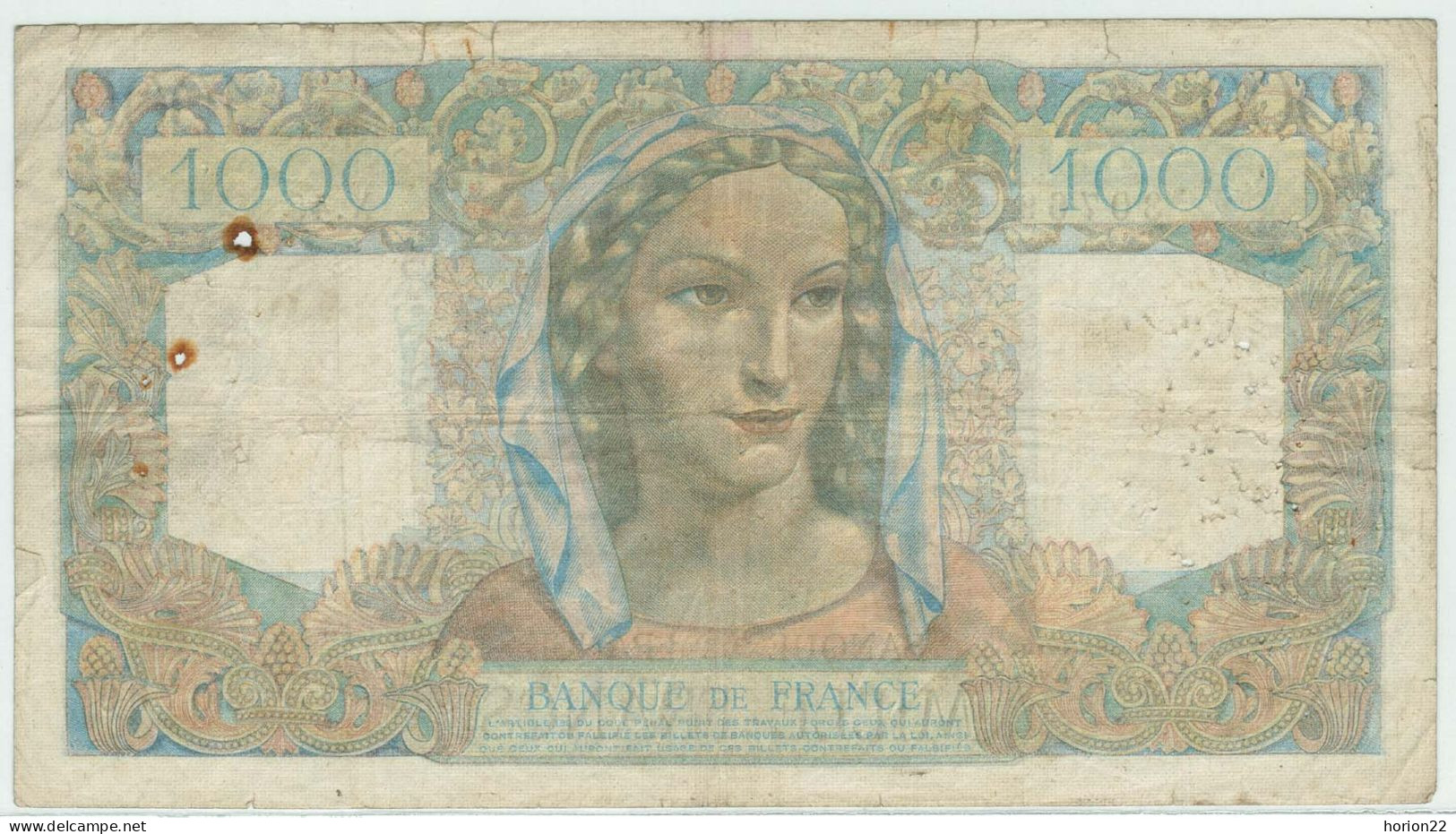 1000 FRANCS MINERVE ET HERCULE  F 14 6 1945 F 30769 X 45 - 1 000 F 1945-1950 ''Minerve Et Hercule''